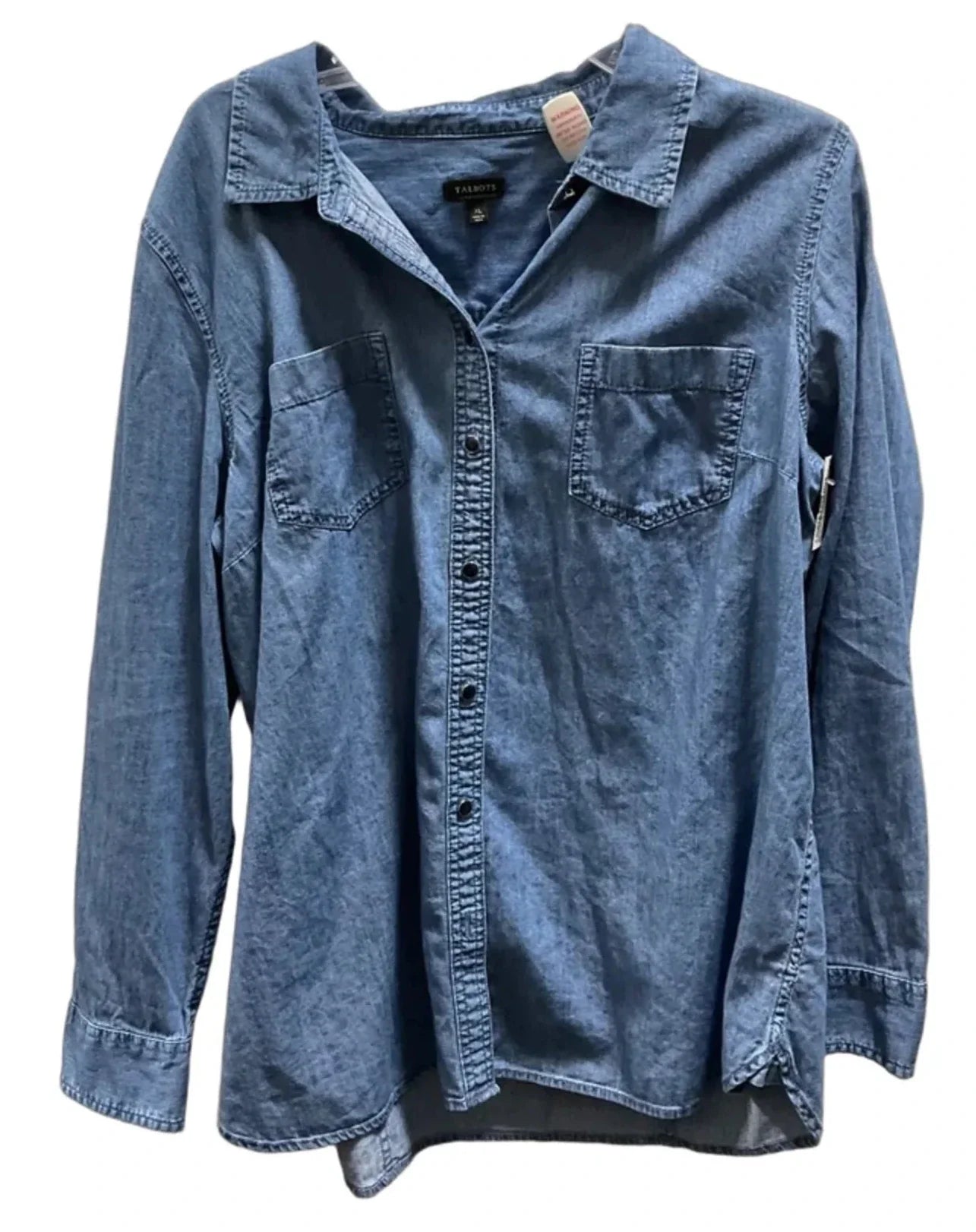 Blouse Long Sleeve By Talbots In Blue, Size: Xl