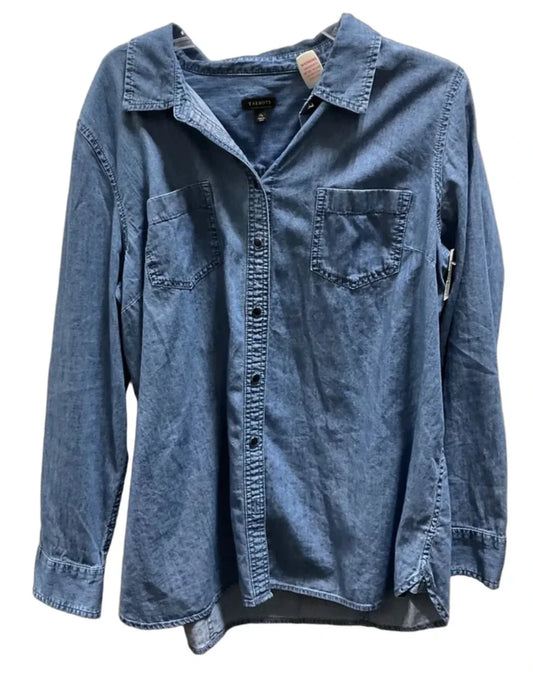 Blouse Long Sleeve By Talbots In Blue, Size: Xl