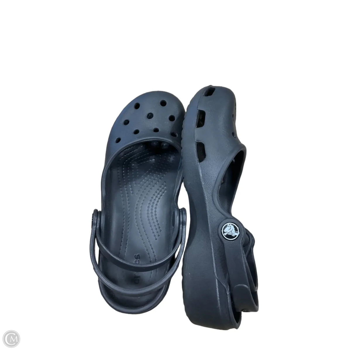 Shoes Flats By Crocs In Black, Size: 6