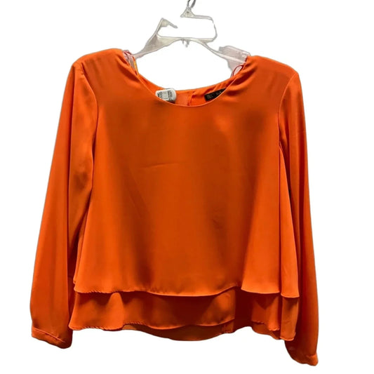 Top Long Sleeve By Zara Basic In Orange, Size: L