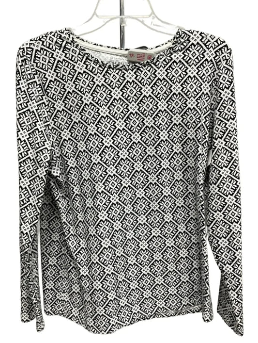 Top Long Sleeve By Talbots In Black & White