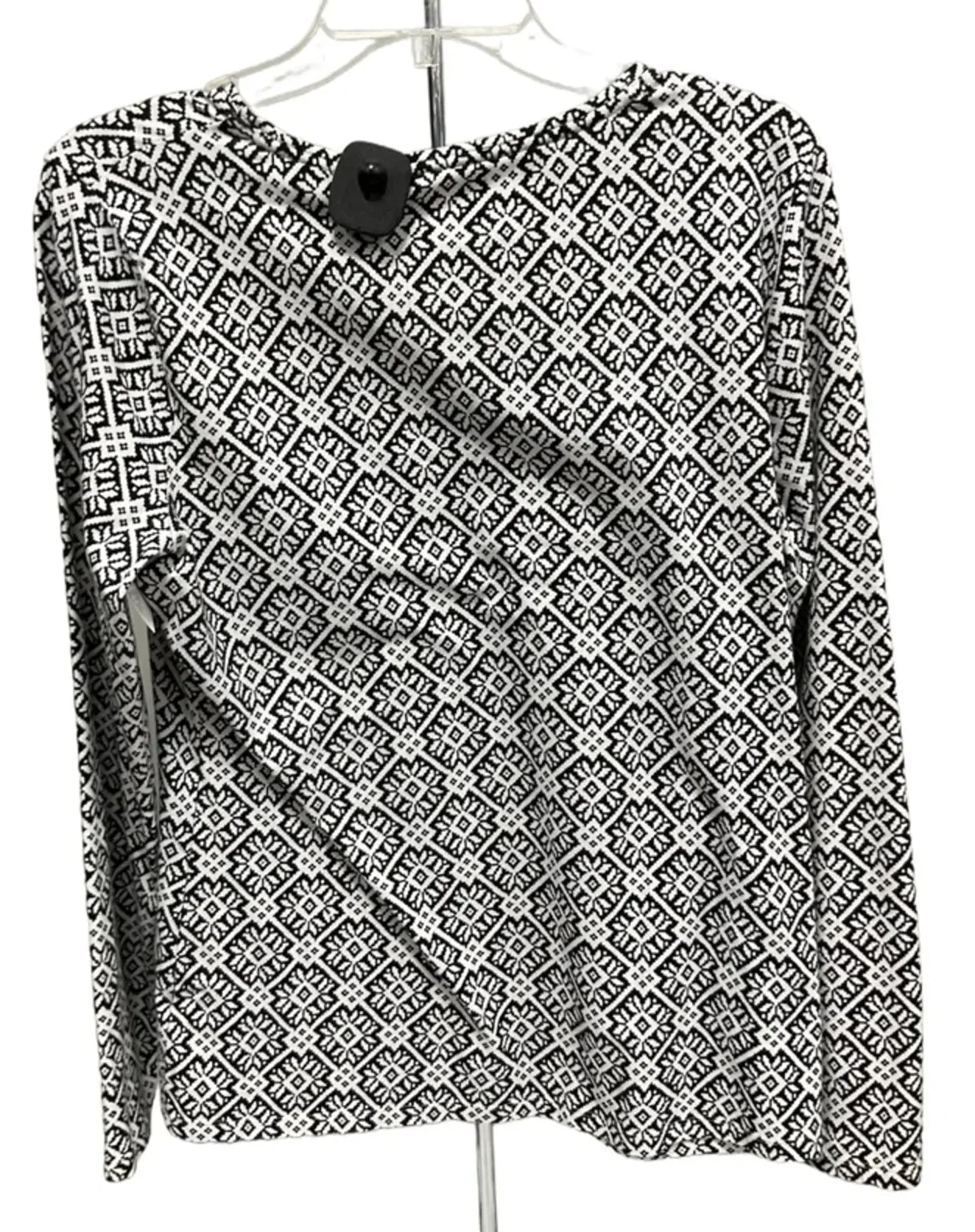 Top Long Sleeve By Talbots In Black & White