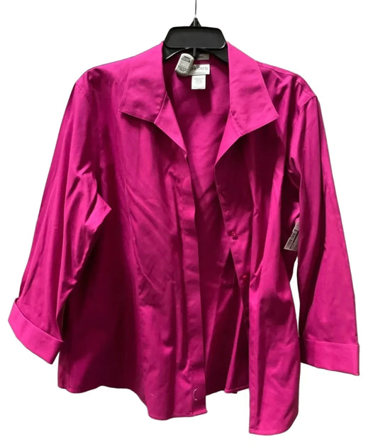 Blouse Long Sleeve By Chicos In Pink, Size: Xl