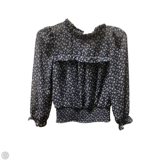 Top 3/4 Sleeve By Monteau In Navy, Size: M