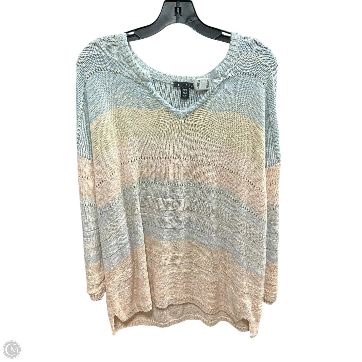 Top Long Sleeve By Tribal In Multi-colored, Size: Xl