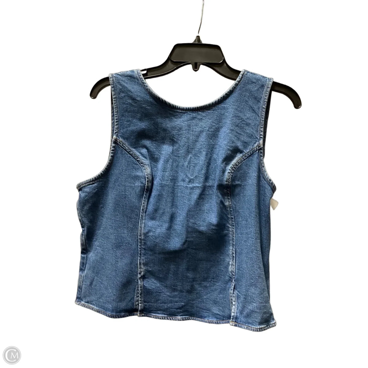 Top Sleeveless By American Eagle In Blue Denim, Size: L