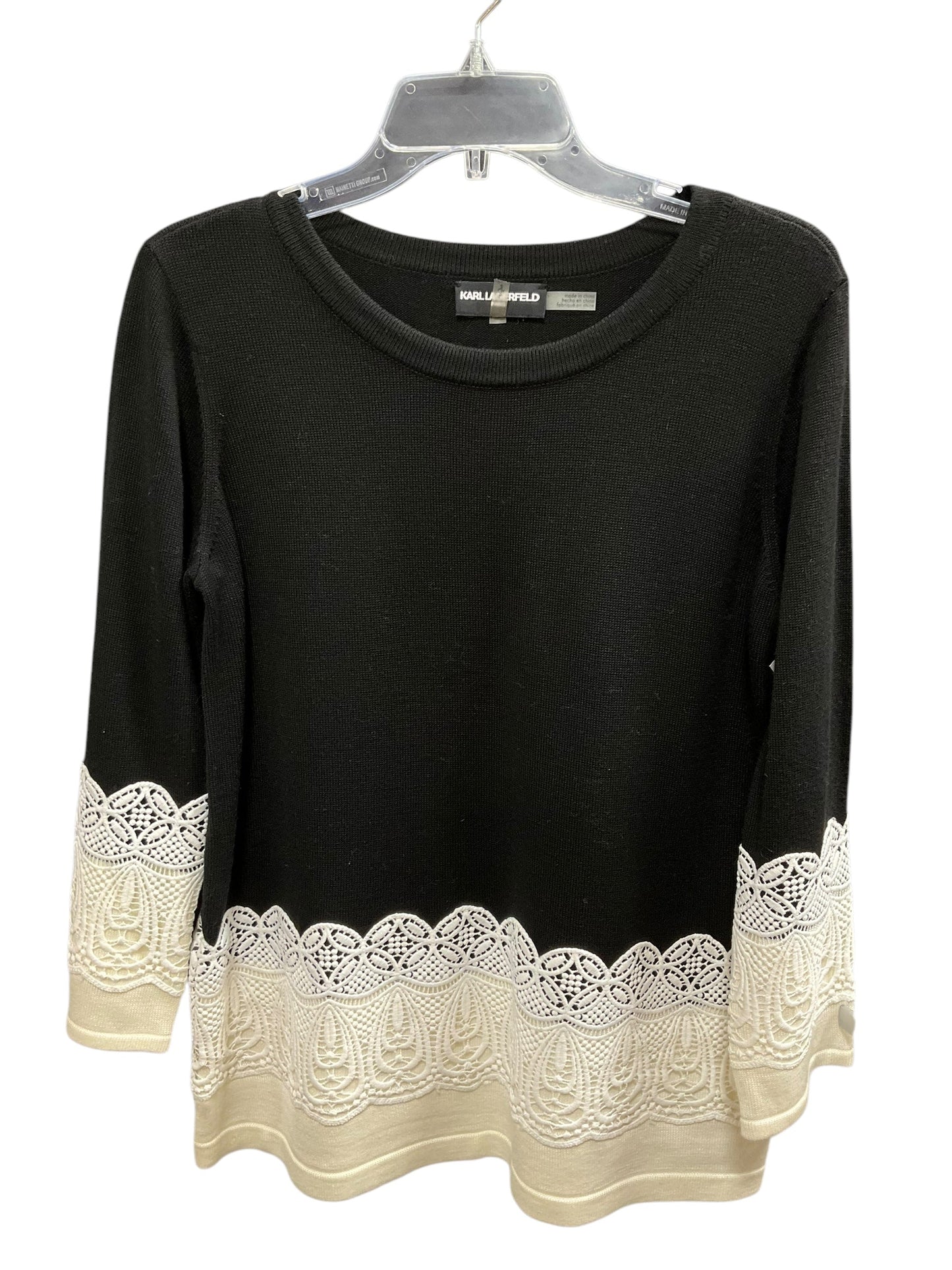 Sweater By Karl Lagerfeld In Black & White, Size: S