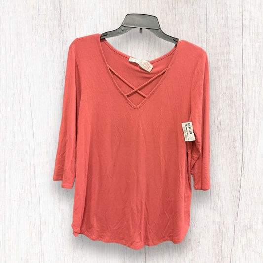 Top 3/4 Sleeve By Clothes Mentor In Mauve, Size: L