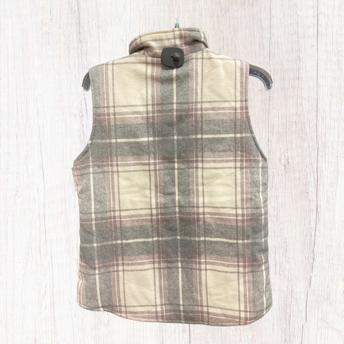 Vest Faux Fur & Sherpa By Harper In Plaid Pattern, Size: S