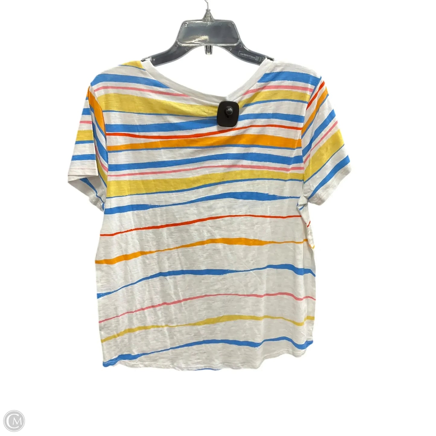 Top Short Sleeve By Loft In Striped Pattern, Size: L