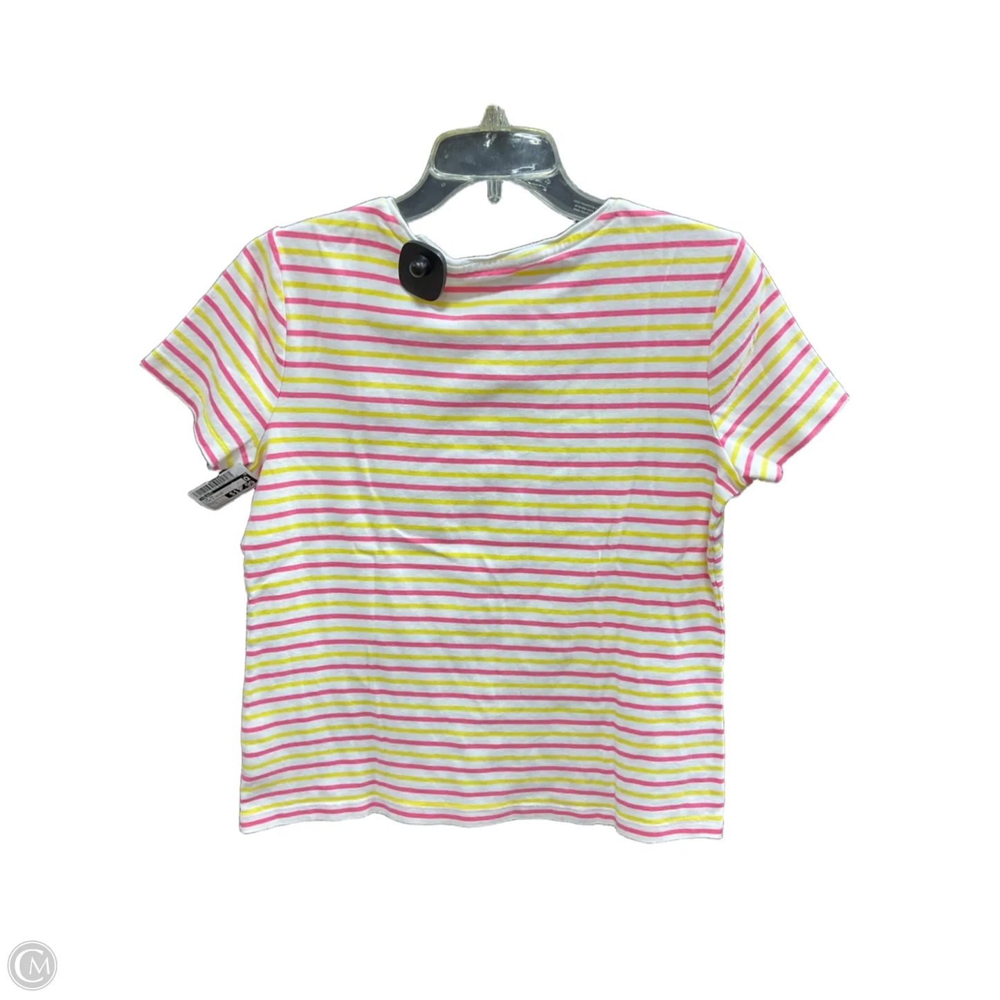 Top Short Sleeve By Talbots In Pink & Yellow, Size: L