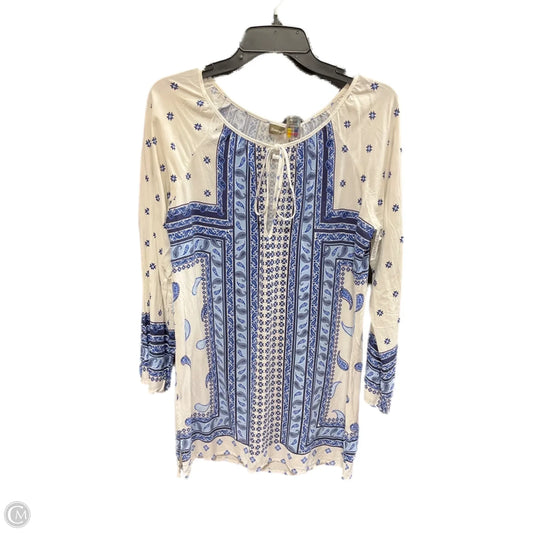 Top Long Sleeve By Tommy Bahama In Blue & White, Size: S