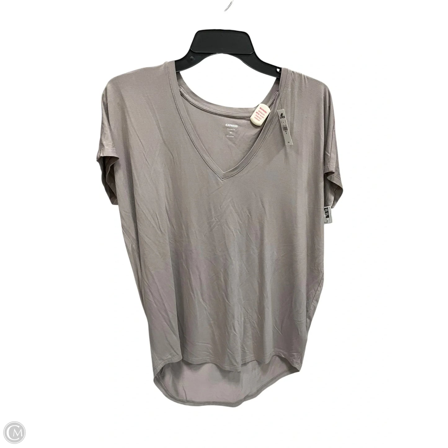 Top Short Sleeve Basic By Express In Grey, Size: Xs