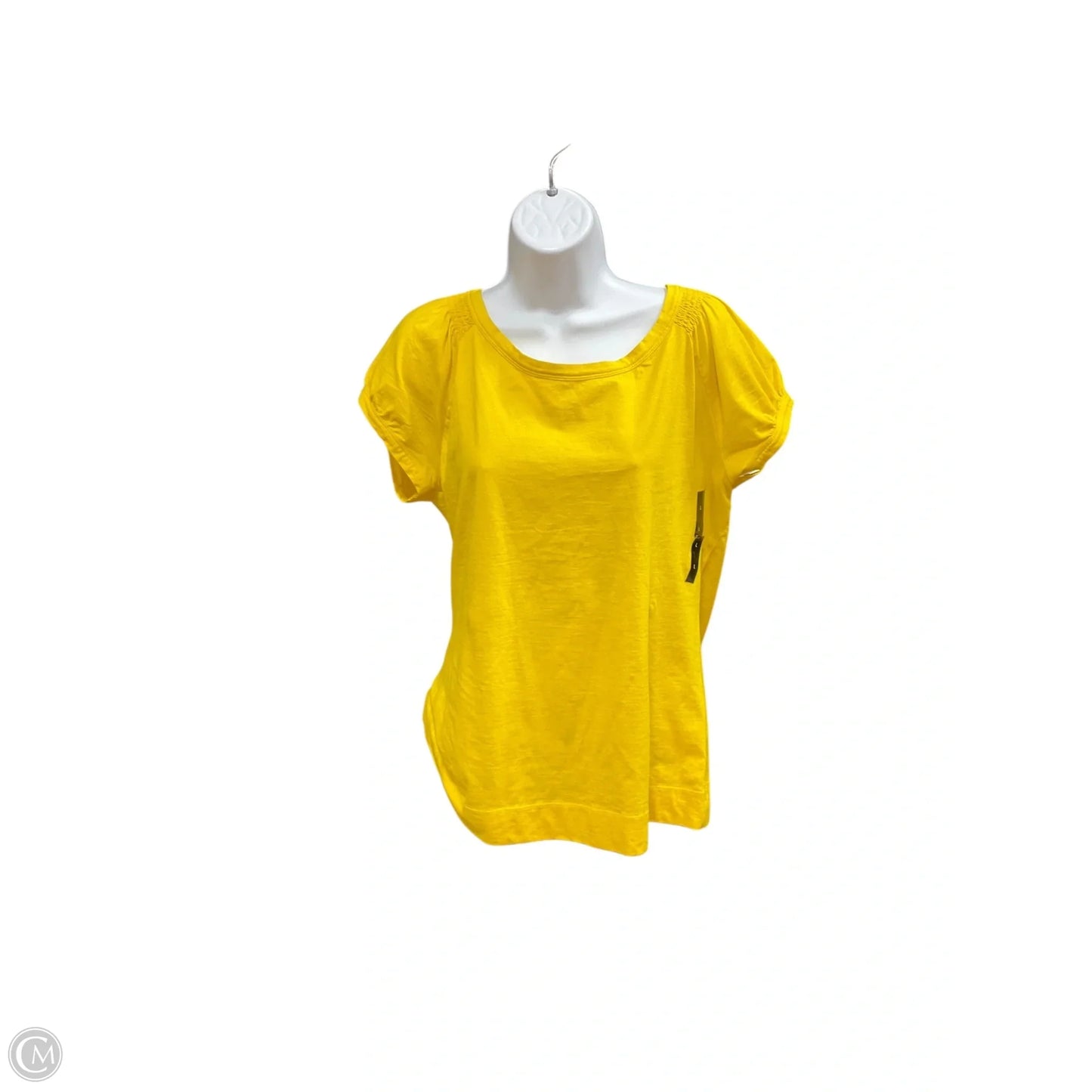 Top Short Sleeve By Banana Republic In Yellow, Size: L