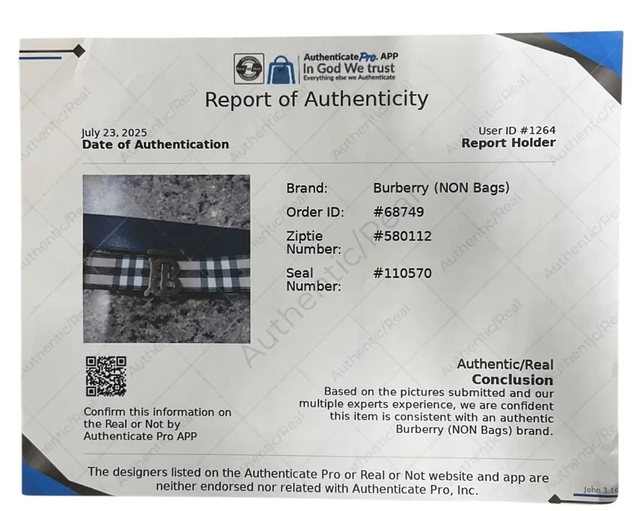 Belt Luxury Designer By Burberry