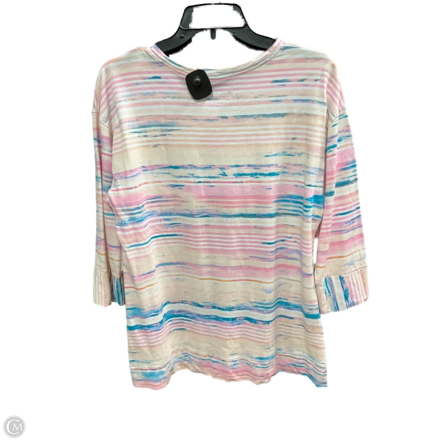 Top 3/4 Sleeve By West Bound In Blue & Pink, Size: L