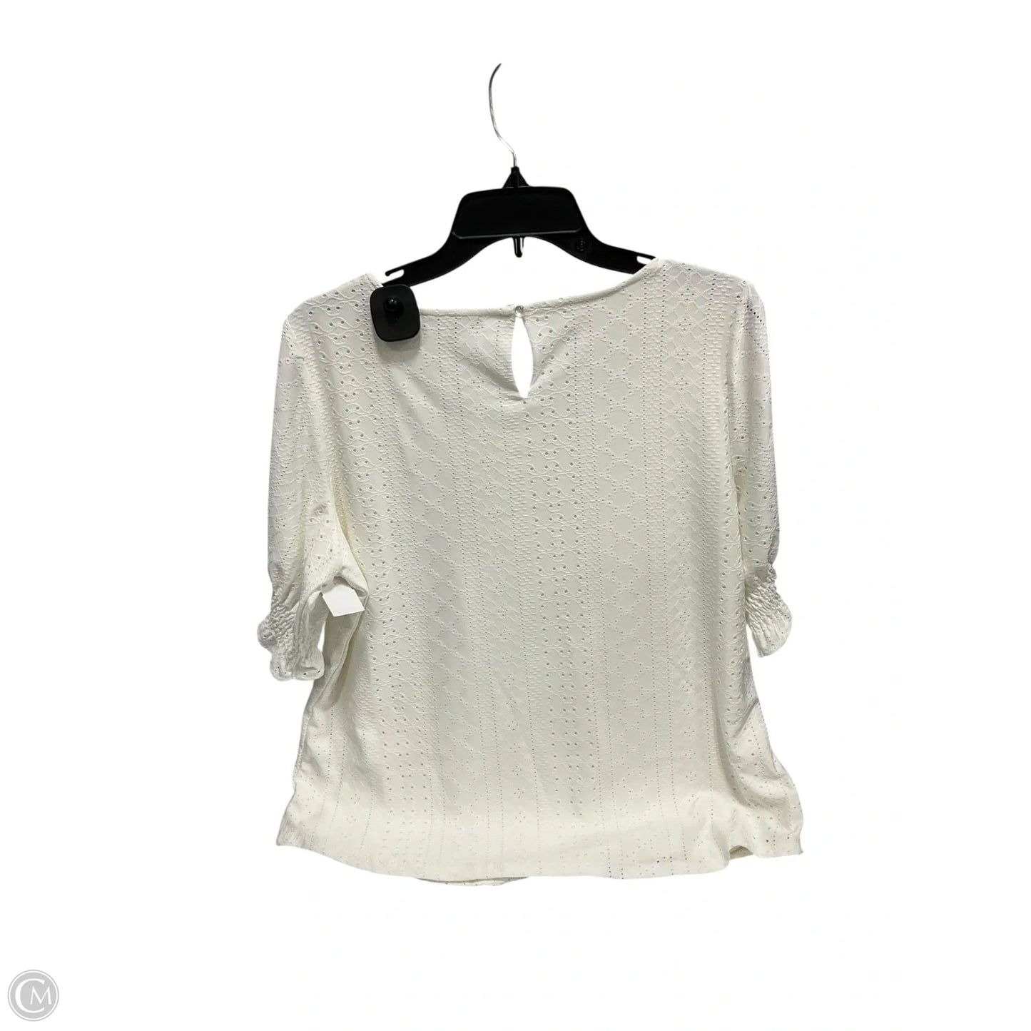 Top Short Sleeve By Adrianna Papell In White, Size: L