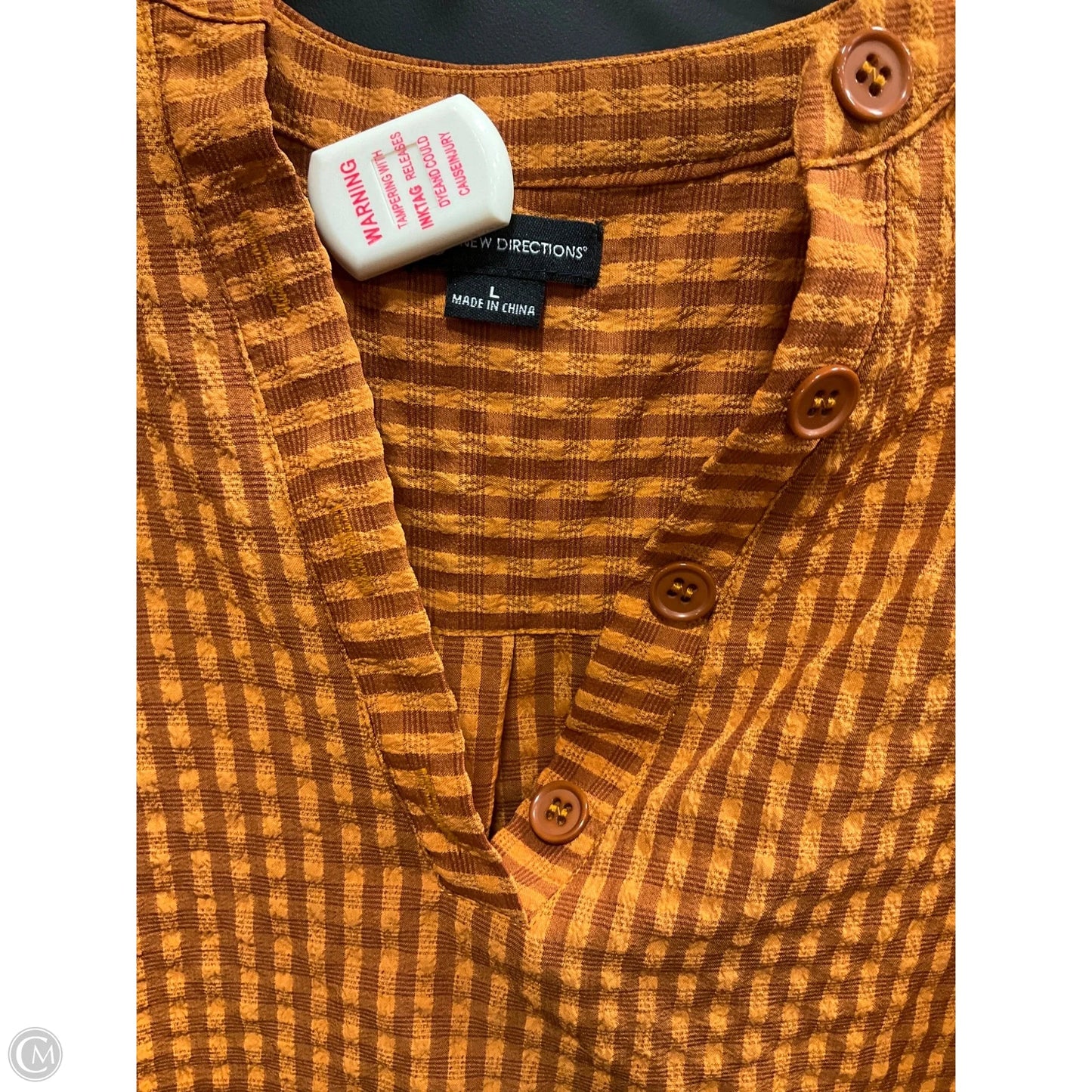 Top 3/4 Sleeve By New Directions In Orange, Size: L