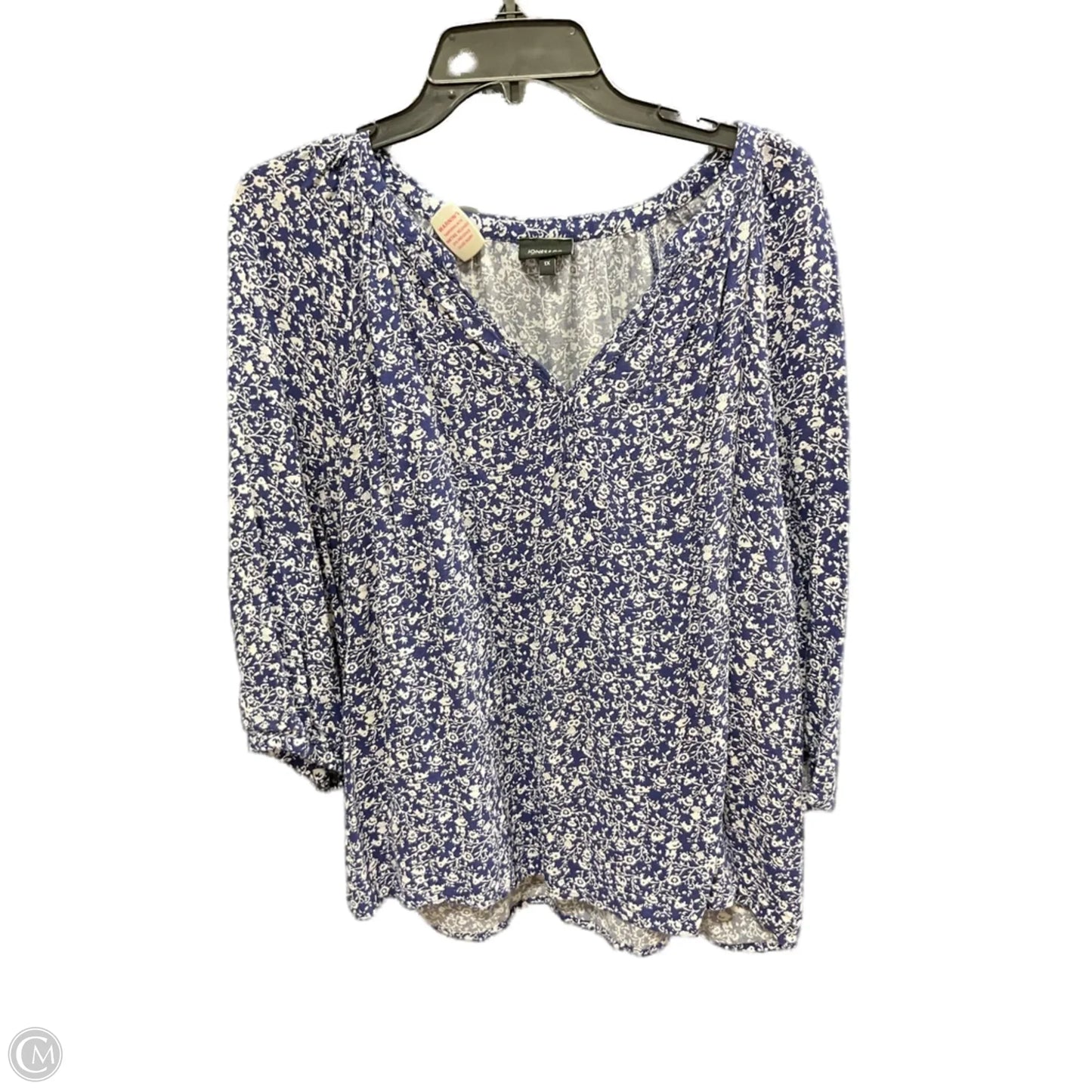 Top 3/4 Sleeve By Jones And Co In Floral Print, Size: 1x