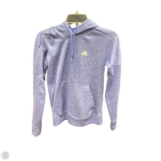 Athletic Top Long Sleeve Hoodie By Adidas In Blue, Size: Xs