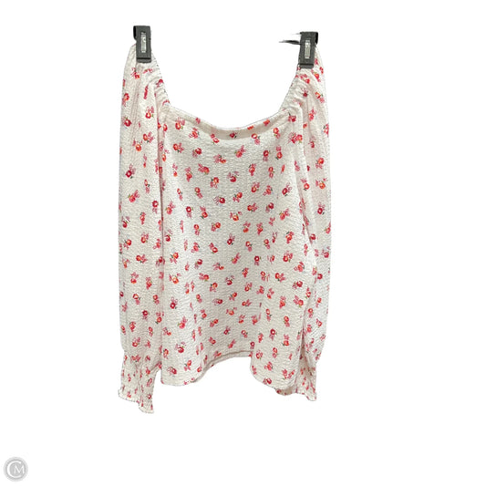Top Long Sleeve By Loft In White, Size: L