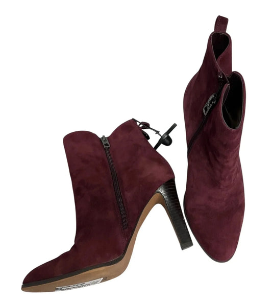 Boots Designer By Coach In Maroon, Size: 8.5