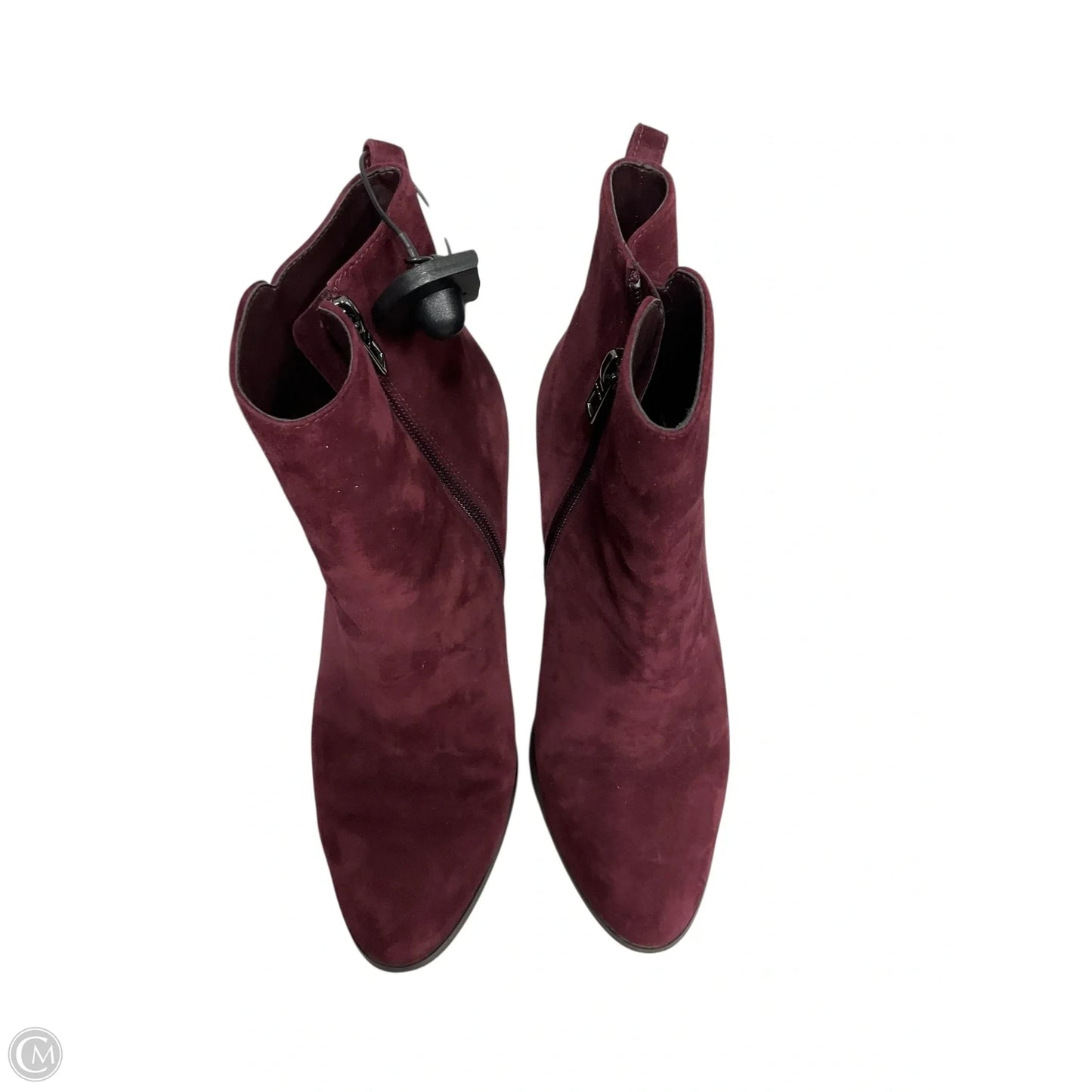 Boots Designer By Coach In Maroon, Size: 8.5