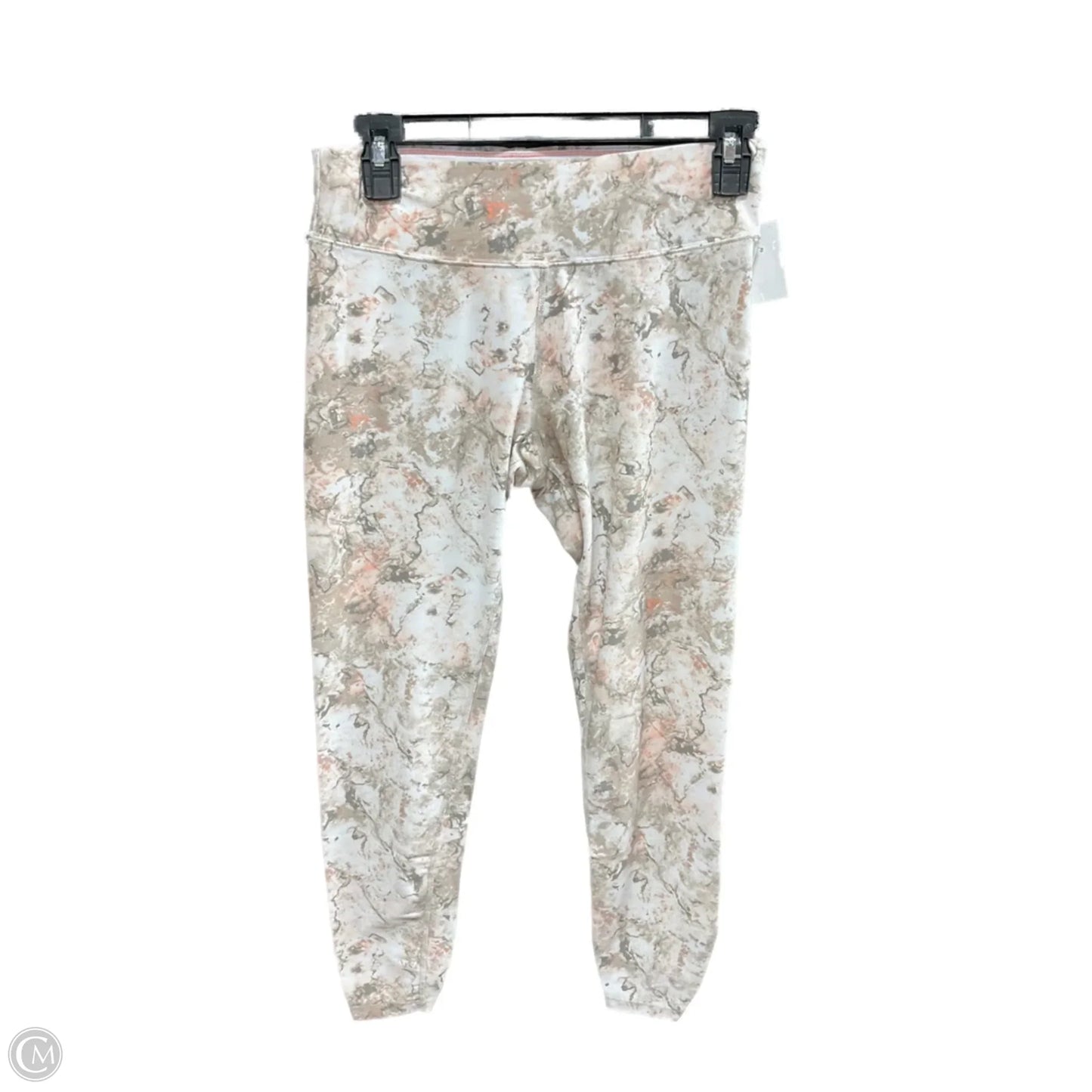 Athletic Leggings By Calvin Klein Performance In Orange & Tan, Size: M