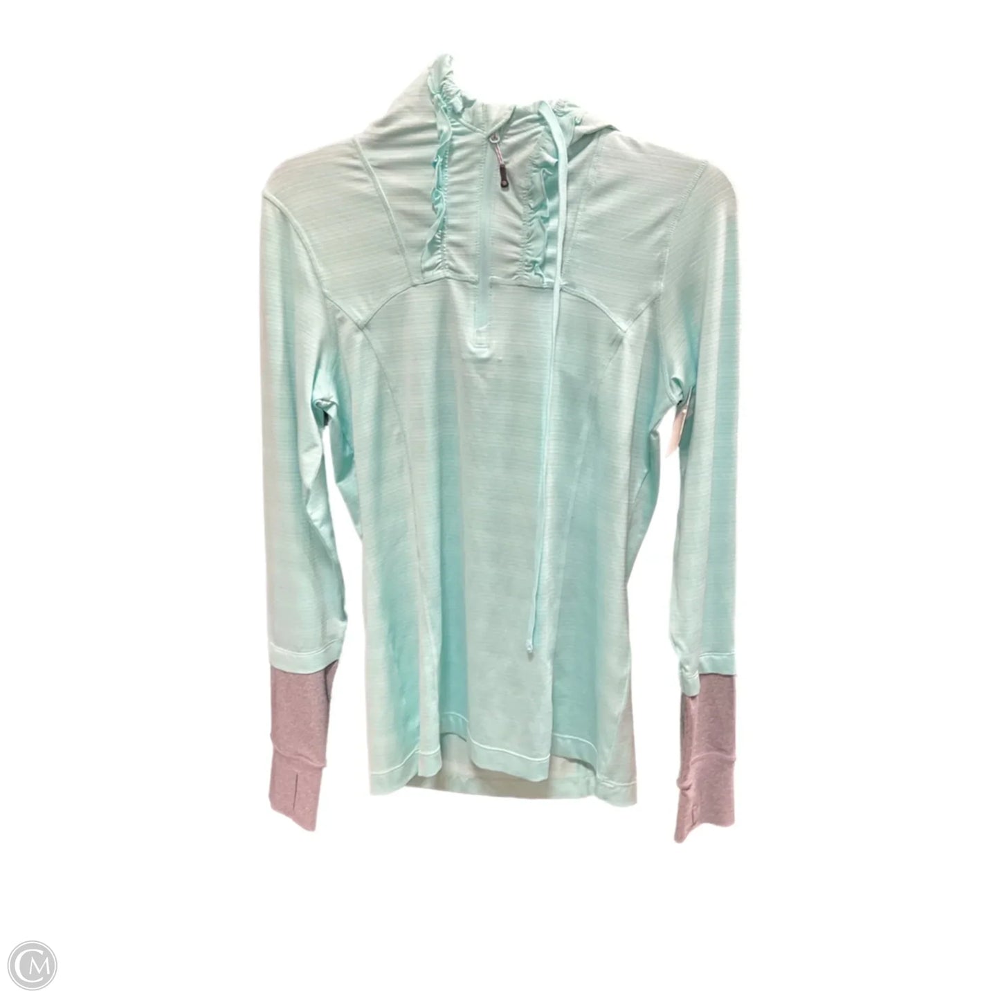 Athletic Top Long Sleeve Hoodie By Mpg In Blue, Size: S