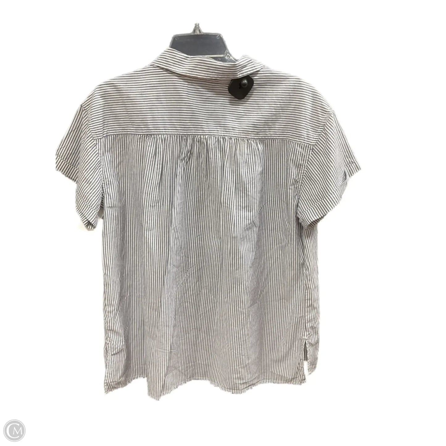 Blouse Short Sleeve By St Johns Bay In Striped Pattern, Size: M