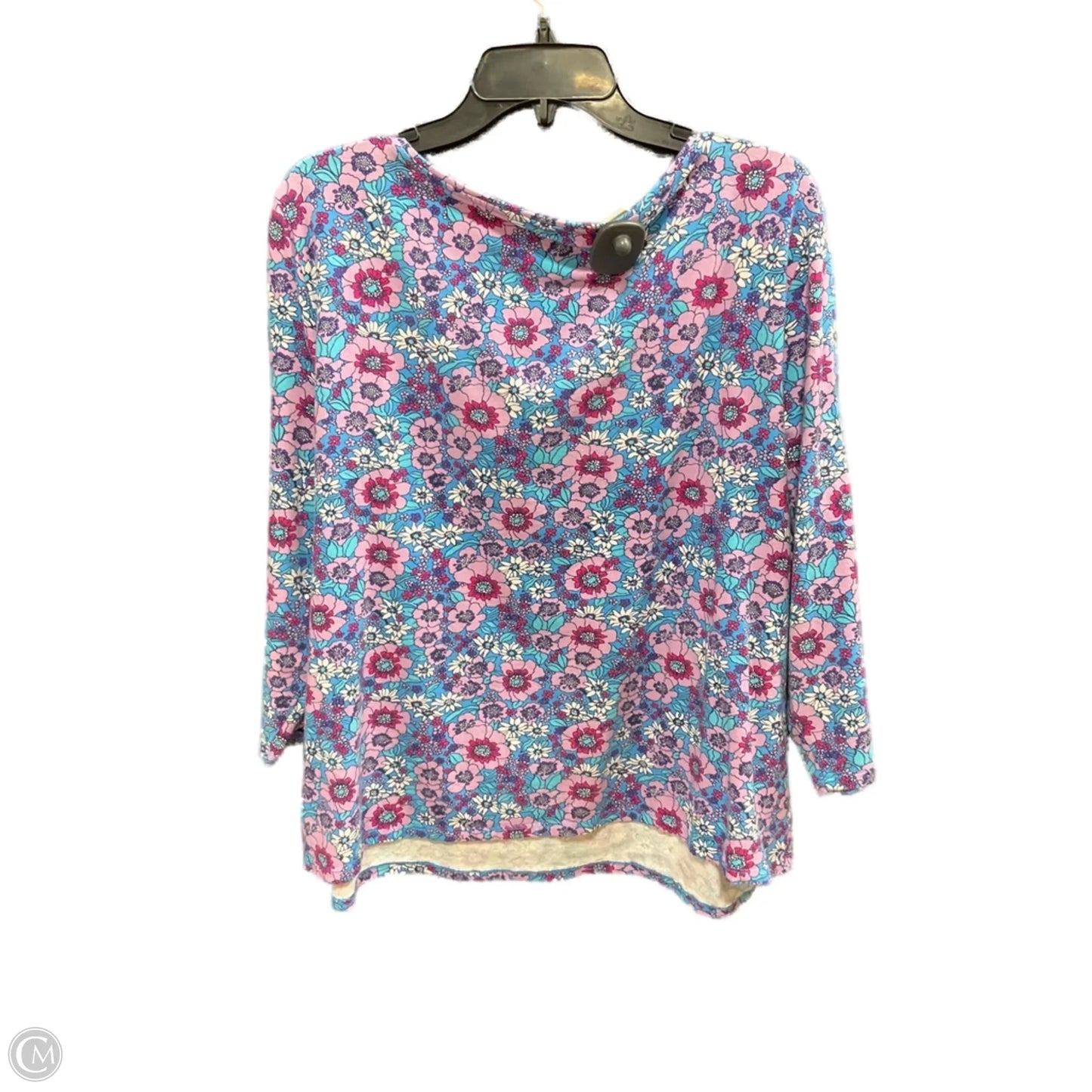 Top 3/4 Sleeve By Talbots In Floral Print, Size: 3x