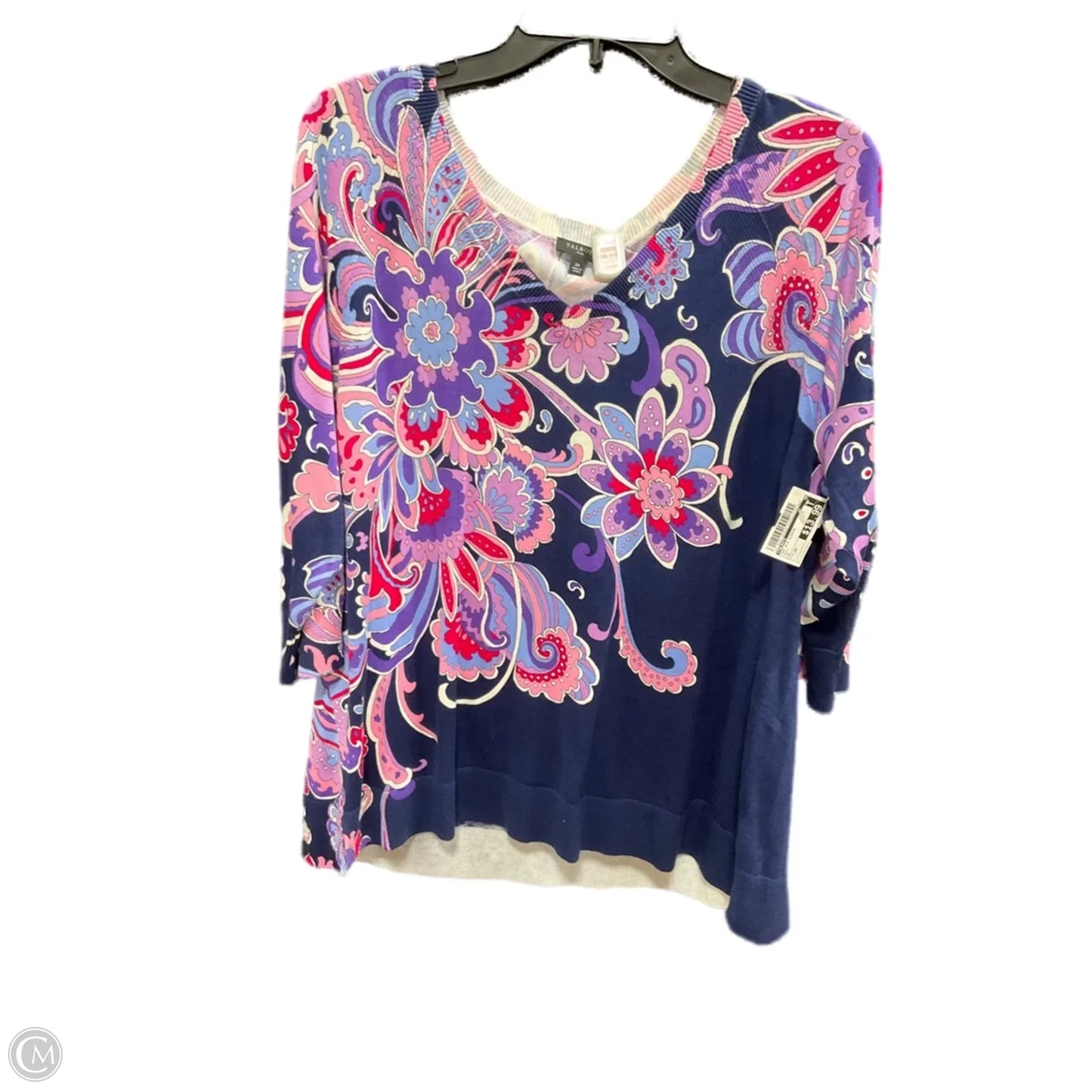 Top 3/4 Sleeve By Talbots In Navy, Size: 2x