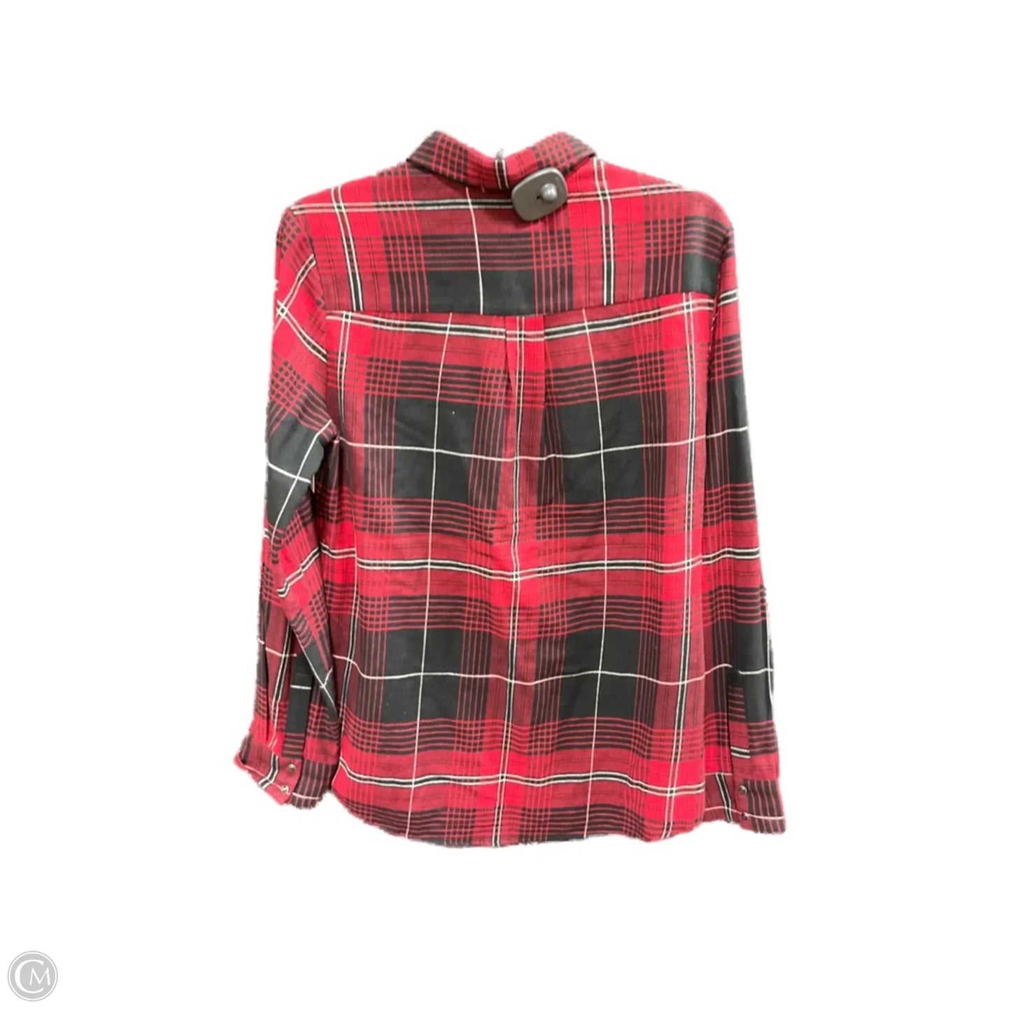 Blouse Long Sleeve By Express In Black & Red, Size: Sp