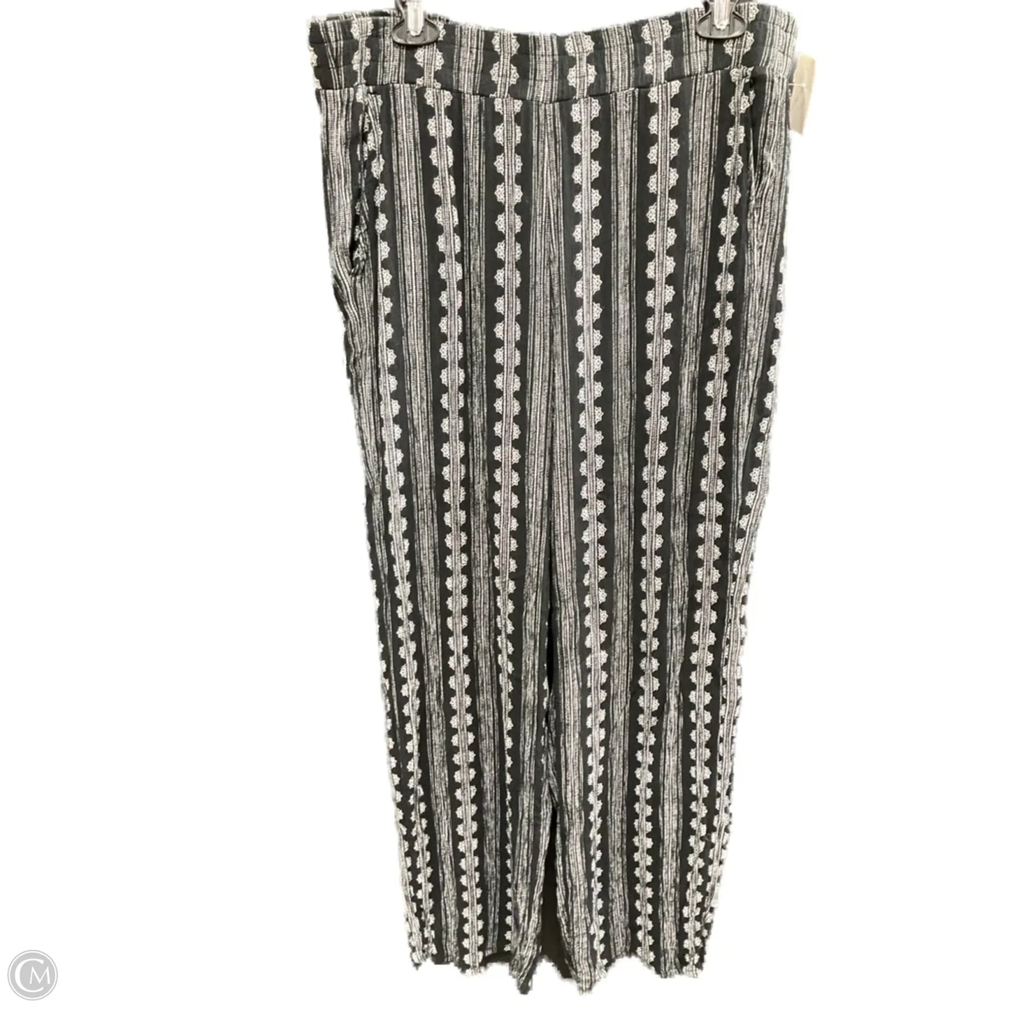 Pants Linen By Three Dots In Black & White, Size: Xl