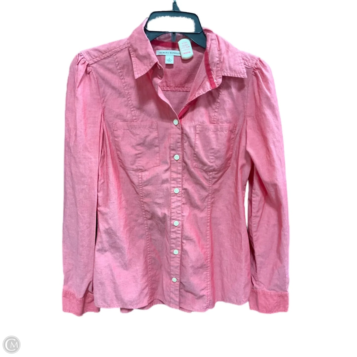 Blouse Long Sleeve By Banana Republic In Red, Size: 6