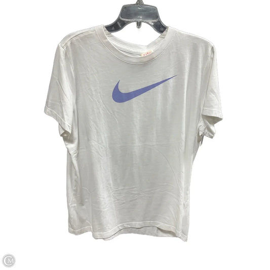 Athletic Top Short Sleeve By Nike In White, Size: Xl