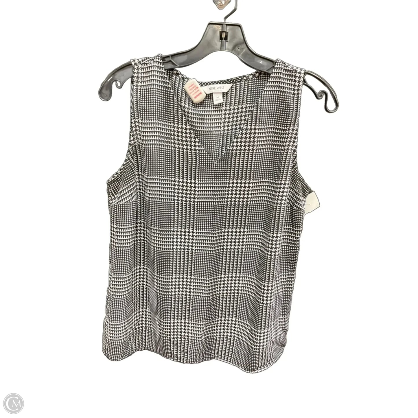 Top Sleeveless By Nine West In Black & White, Size: M