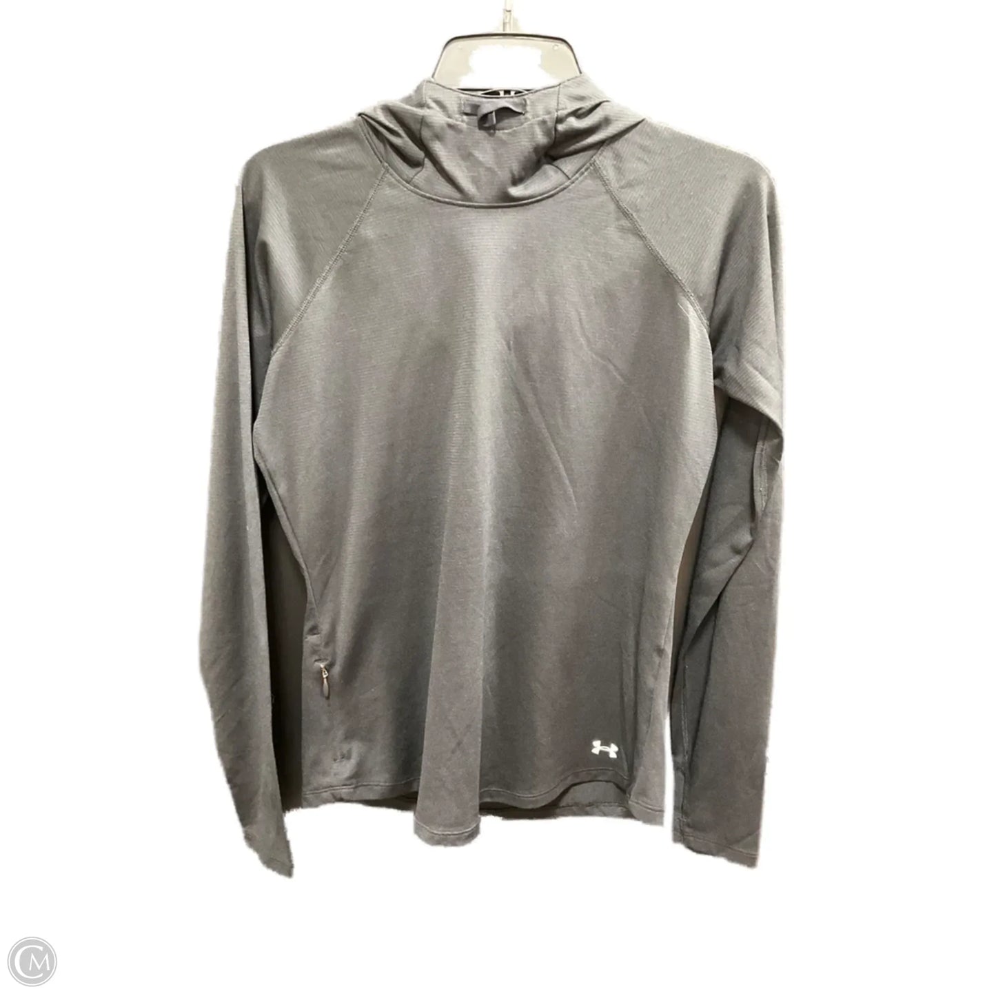 Athletic Top Long Sleeve Hoodie By Under Armour In Black, Size: S