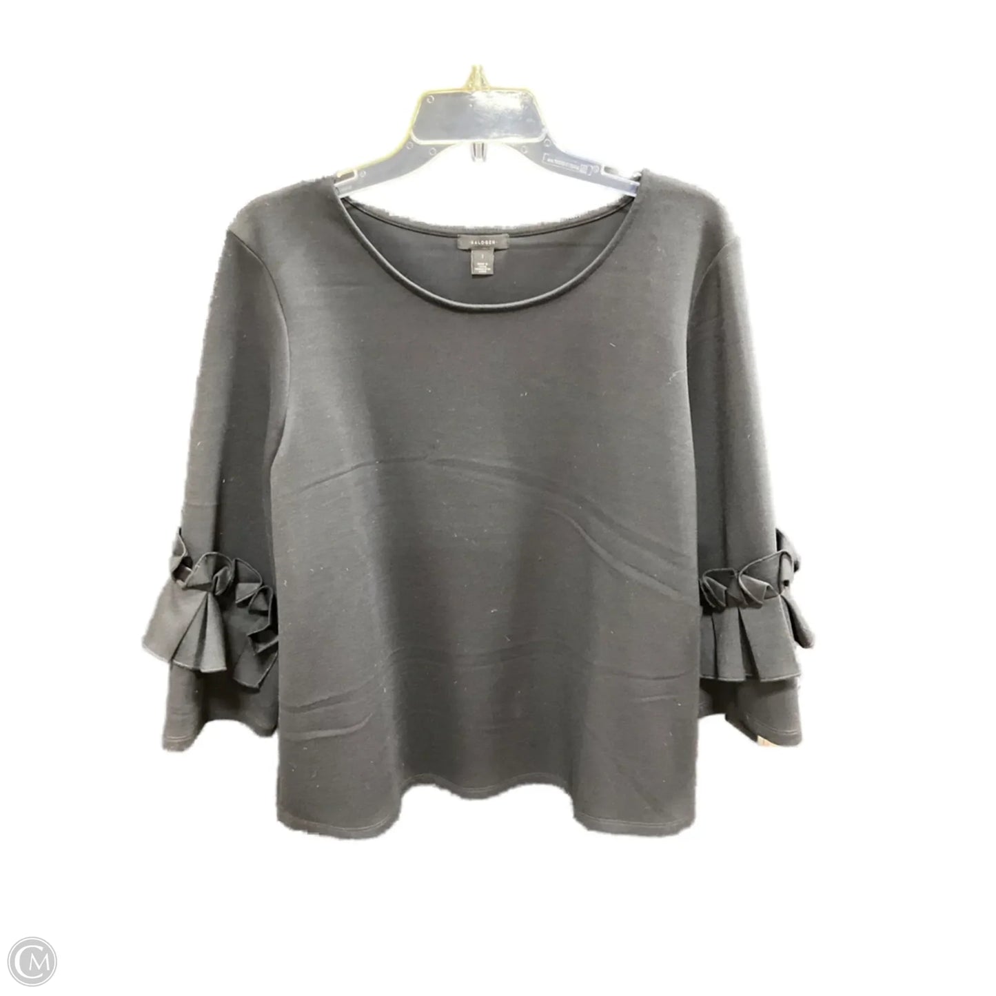 Top 3/4 Sleeve By Halogen In Black, Size: L