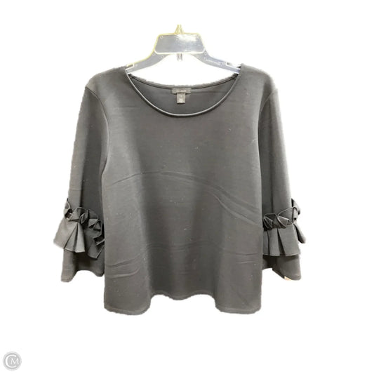 Top 3/4 Sleeve By Halogen In Black, Size: L