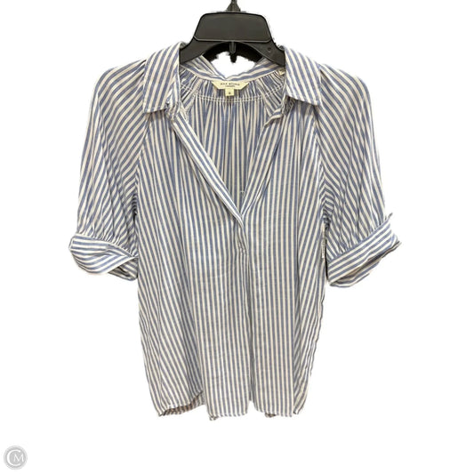 Top Short Sleeve By Max Studio In Striped Pattern, Size: M