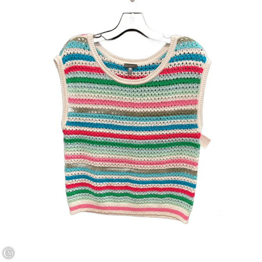 Vest Sweater By Talbots In Striped Pattern, Size: S