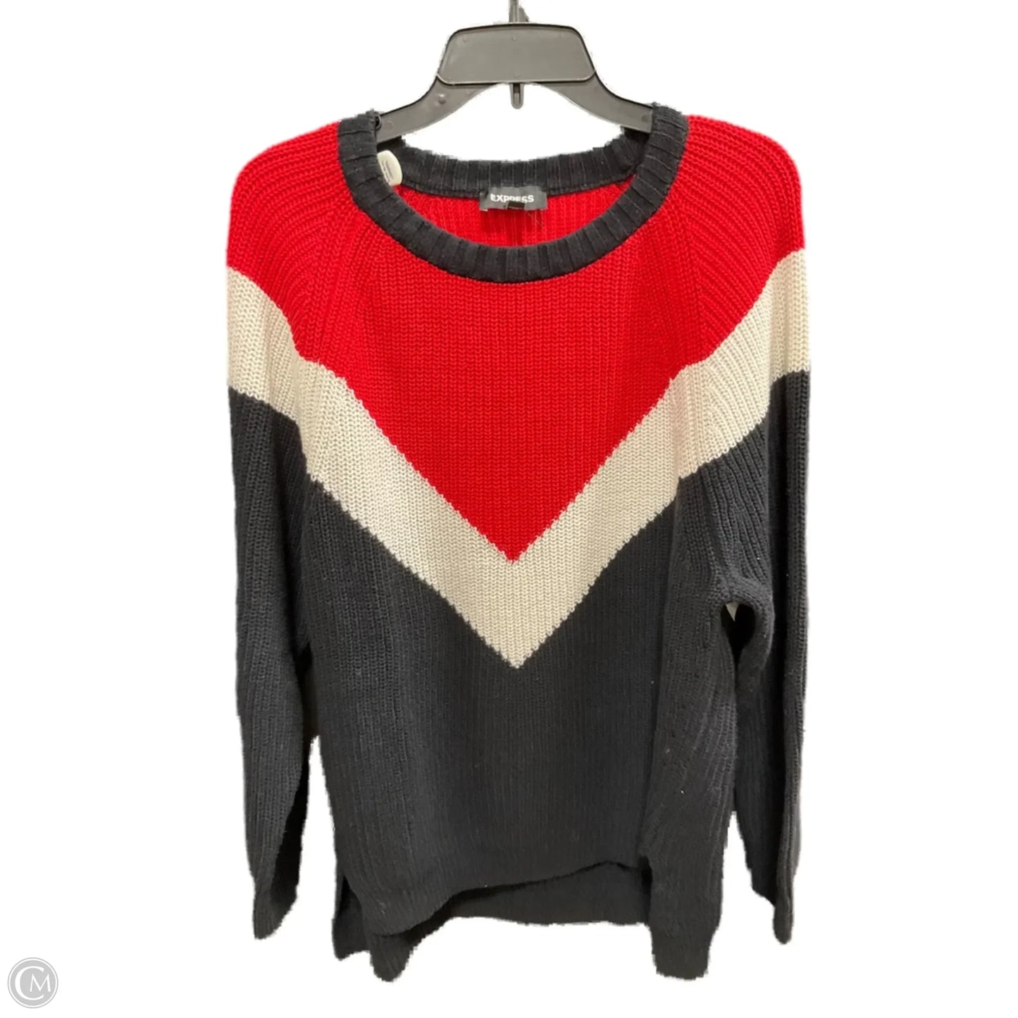 Sweater By Express In Black & Red, Size: Xs