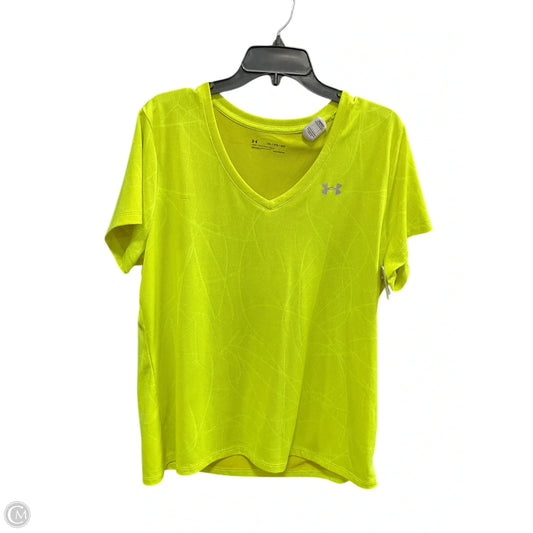Athletic Top Short Sleeve By Under Armour In Yellow, Size: 2x