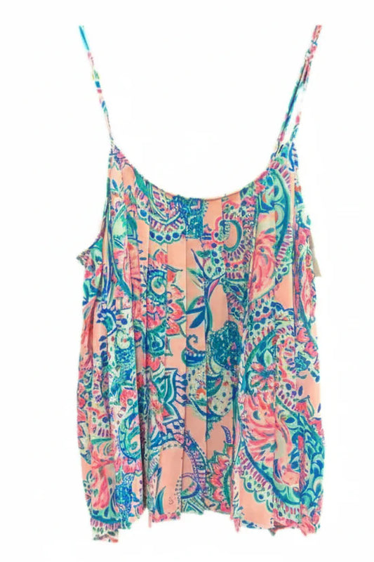 Top Sleeveless Designer By Lilly Pulitzer In Blue & Pink, Size: M
