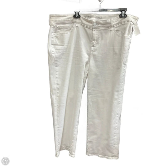 Jeans Wide Leg By Torrid In White Denim, Size: 18