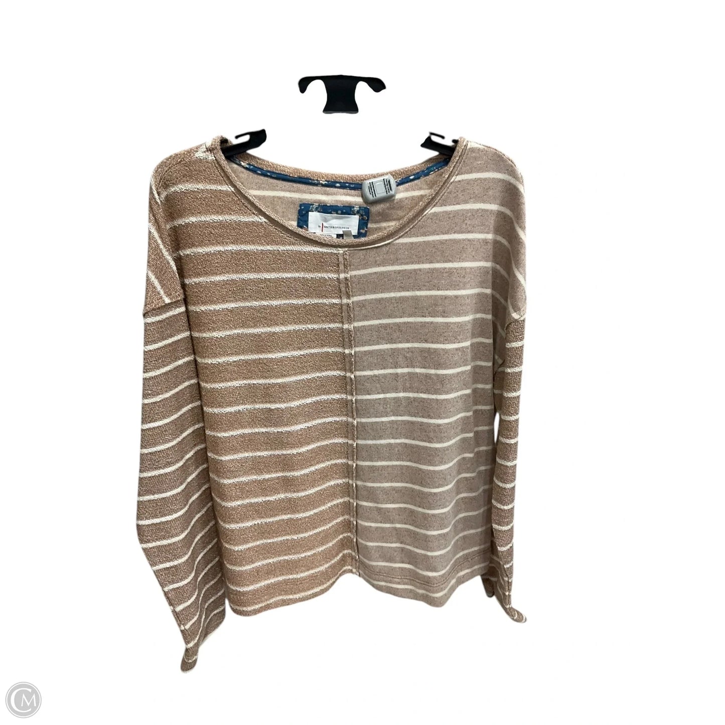 Top Long Sleeve By Anthropologie In Tan, Size: L