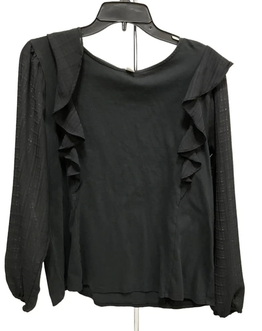 Top Long Sleeve By J. Crew In Black, Size: L