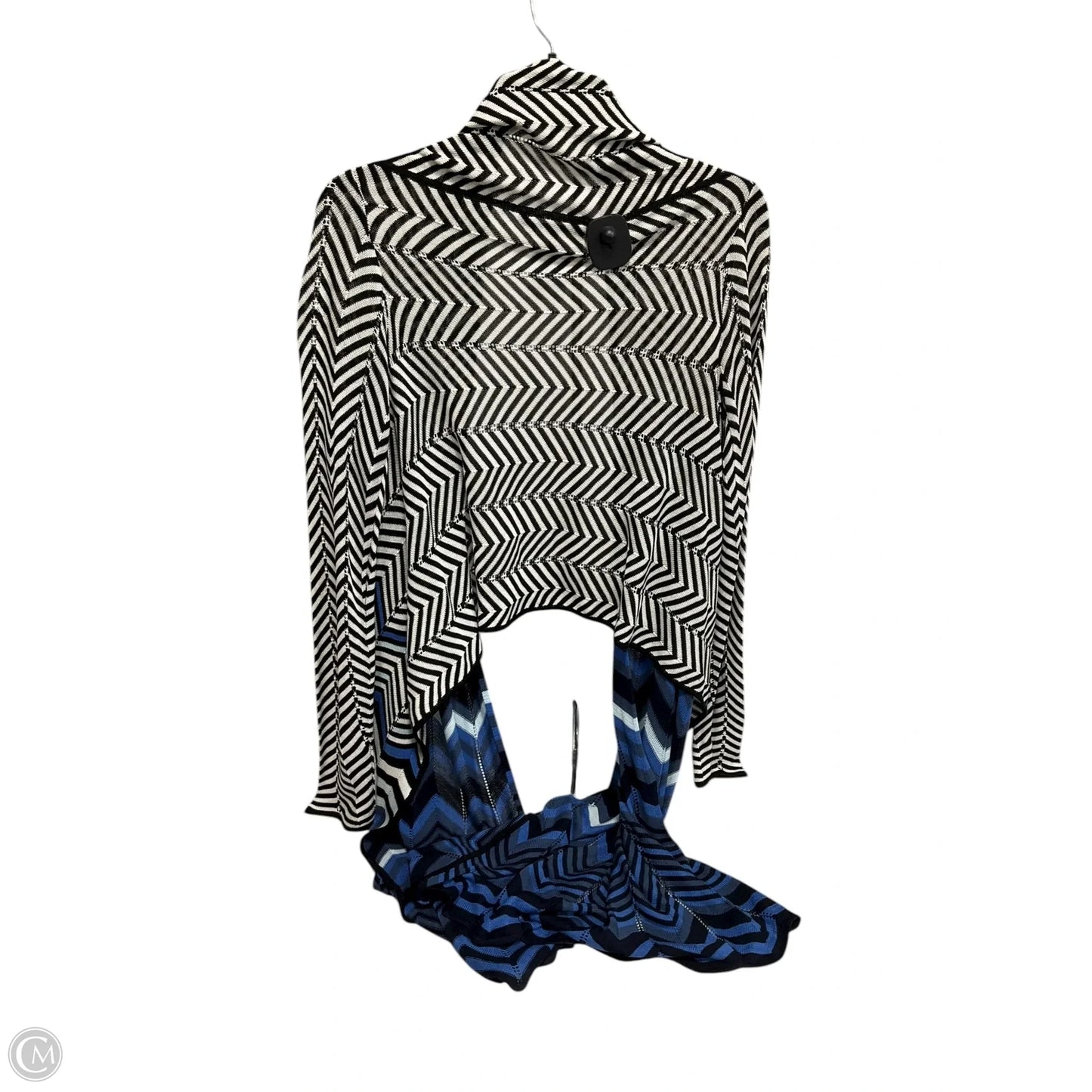 Cardigan By Bcbgmaxazria In Black & Blue, Size: M
