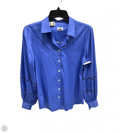 Blouse Long Sleeve By Chicos In Blue, Size: M